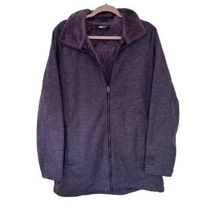 THE NORTH FACE Womens XL Fleece Lined Soft Shell Jacket Quilted Full Zip Purple